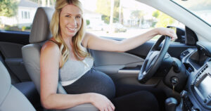 Pregnant woman in drive thru