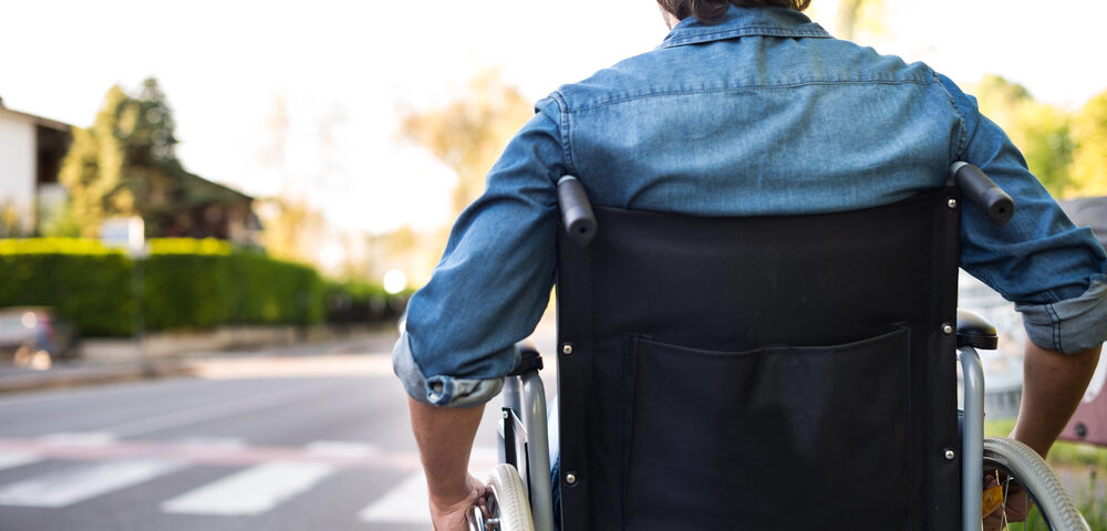 Man with spinal cord injury and infertility in a wheelchair