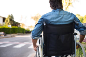Man with spinal cord injury and infertility in a wheelchair