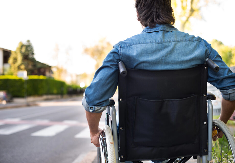 Man with spinal cord injury and infertility in a wheelchair