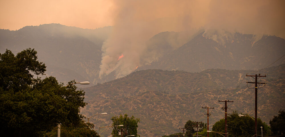 Wildfires in the mountains above Los Angeles