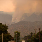 Wildfires in the mountains above Los Angeles