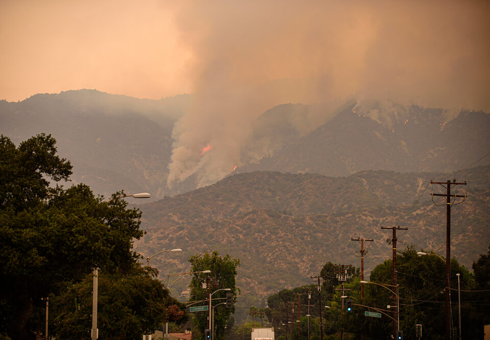 Wildfires in the mountains above Los Angeles