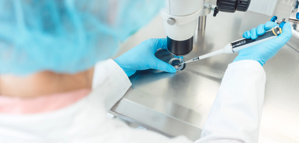 Embryologist working with IVF patients