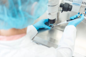 Embryologist working with IVF patients