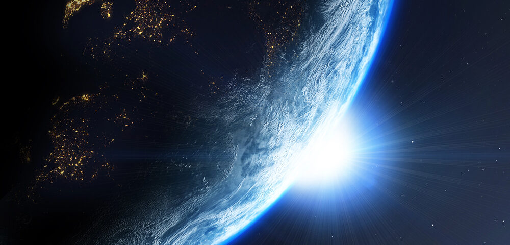 View of Earth from astronaut in space
