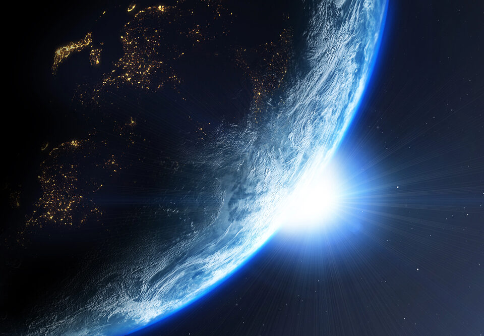 View of Earth from astronaut in space
