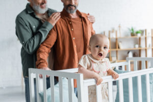 Gay couple with baby