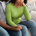 Sad couple after miscarriage
