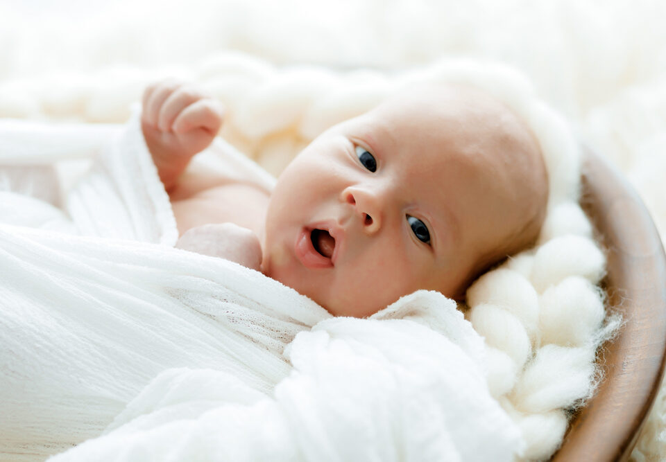 Newborn baby born from embryo donation