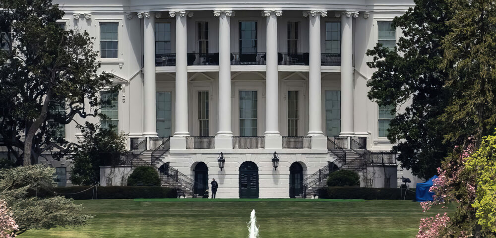 Front view of The White House